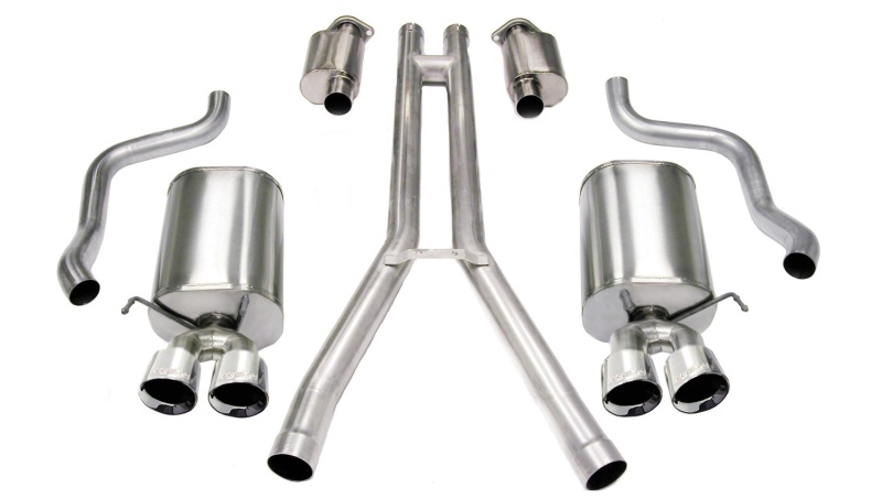 Cadillac XLR Performance Exhaust - Rear - CORSA Performance - Sport Cat-Back + Dual Rear Exit + Twin Polished Pro-Series Tips - Polished - `04-`08